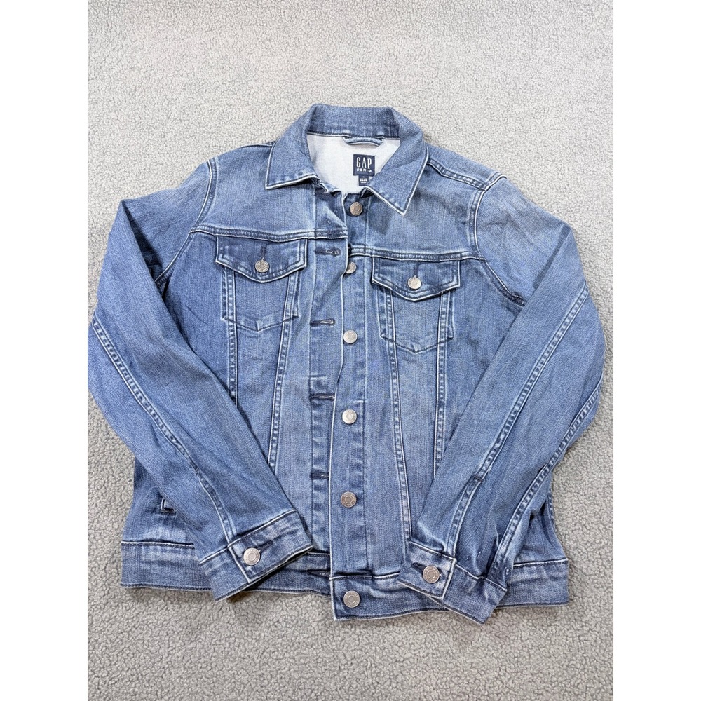 Gap Denim Jacket Womens Medium Blue Gap For Good Lyocell Blend Trucker Coat 8296
